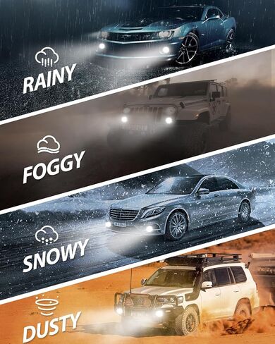 SEALIGHT H11 LED Fog Light Bulbs, 6000K Xenon White, 400% Brightness, 1:1 Halogen Size, Canbus Error Free, Non-polarity, Pack of 2 in Saudi Arabia