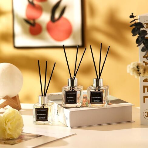 NEVAEHEART Diffuser Set, Gardenia/Jasmine & Mint/Lilac Diffuser Gifts for Women,1.7OZ x 3 Packs Diffuser with Sticks,Home Fragrance Diffuser for Living Room,Office & Bathroom Shelf Decor in Saudi Arabia