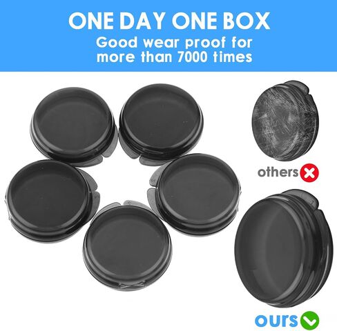 5Pcs Small Pill Box, Travel Pill Case, Portable Medicine Pill Container Holder, Daily Round Mini Pill Organizer for Purse Pocket to Hold Vitamin Medication Fish Oil Supplement in Saudi Arabia