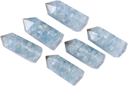 TUMBEELLUWA Pack of 2 Healing Crystal Points, Orgone Energy Generator Figurines for Home Decoration, Reiki Crystal Wands for Meditation Yoga, Peridot+Garnet Crystal Stones in Saudi Arabia