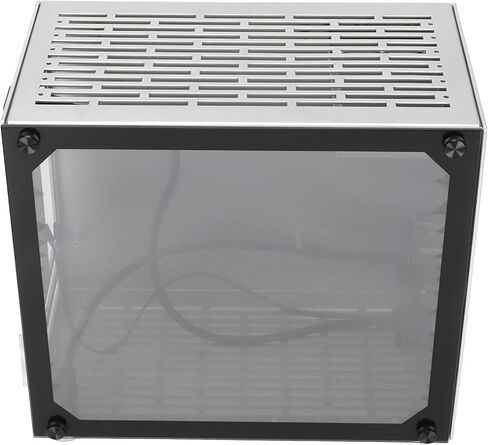 حافظة هيكل الكمبيوتر، حافظة كمبيوتر Mini-ITX، حافظة صغيرة محمولة صغيرة، لوحة أم ITX للكمبيوتر المكتبي، حافظة شفافة جانبية، 110‑240 فولت in Kuwait