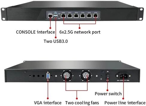 أجهزة جدار الحماية، OPNsense، VPN، جهاز جدار الحماية، جهاز التوجيه PC، Intel N5105، AES-NI، 6 x 2.5GbE I226-V، وحدة التحكم، VGA، Barebone، بدون ذاكرة وصول عشوائي، بدون تخزين، بدون نظام in Kuwait