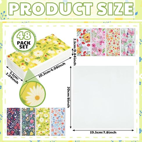 Sinmoe 48 Pack Pocket Tissues Travel Tissues Spring Flower Bulk 4 Ply Floral Patterns Facial Tissues Small Individual Tissue Packs for Spring Wedding Party Favors Travel Purse Backpack Office, 8 Style in Saudi Arabia