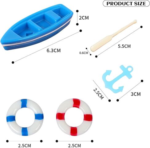 5 Pcs Mini Figurine Marine Mini Fishing Boat Miniature Moss Micro Landscape Boat Ornaments Nautical Landscape Decor for DIY Craft Accessories in Saudi Arabia