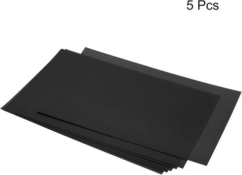 MECCANIXITY Shrink Plastic Sheet, 11.42x7.87x0.012 Inch Sanded Heat Shrink Films Paper for Creative Craft Black 5 Pack in Saudi Arabia