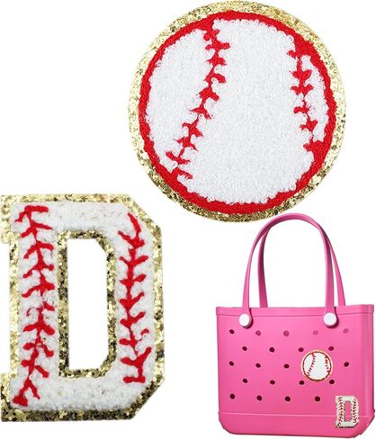 2 قطعة البيسبول المطرزة الأولي بريق السحر ل BOGG حقيبة اكسسوارات ل BOGG حقيبة حقيبة حمل على الشاطئ أكياس ديكور in Kuwait
