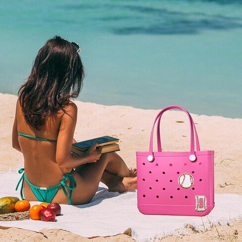 2 قطعة البيسبول المطرزة الأولي بريق السحر ل BOGG حقيبة اكسسوارات ل BOGG حقيبة حقيبة حمل على الشاطئ أكياس ديكور in Kuwait