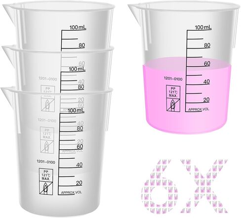 12PCS Mini Plastic Beakers, Vol.30ml(1.01oz) Stackable Measuring Cup with Black Scale line, Plastic Pitcher PP material Ideal for Science Activities and Household Use, LVB010 in Saudi Arabia