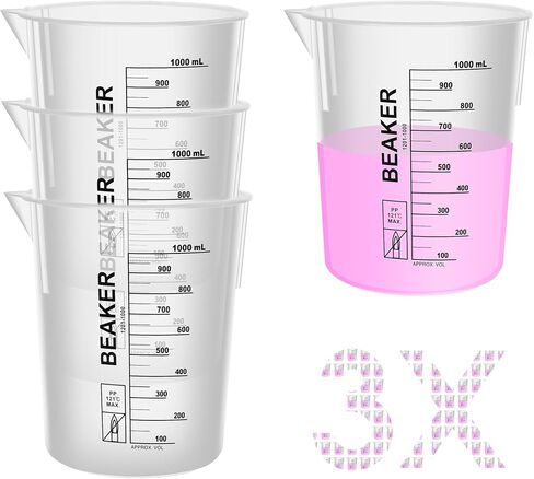 12PCS Mini Plastic Beakers, Vol.30ml(1.01oz) Stackable Measuring Cup with Black Scale line, Plastic Pitcher PP material Ideal for Science Activities and Household Use, LVB010 in Saudi Arabia
