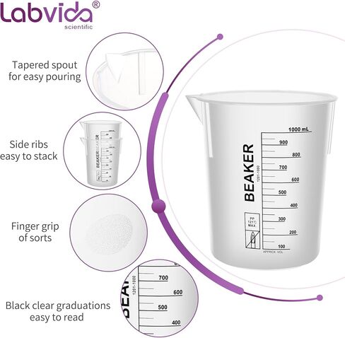12PCS Mini Plastic Beakers, Vol.30ml(1.01oz) Stackable Measuring Cup with Black Scale line, Plastic Pitcher PP material Ideal for Science Activities and Household Use, LVB010 in Saudi Arabia