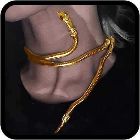 TWINKLEDE Gold Snake Necklaces Flexible Necklace Multi-Purpose Choker Chunky for Women in Saudi Arabia