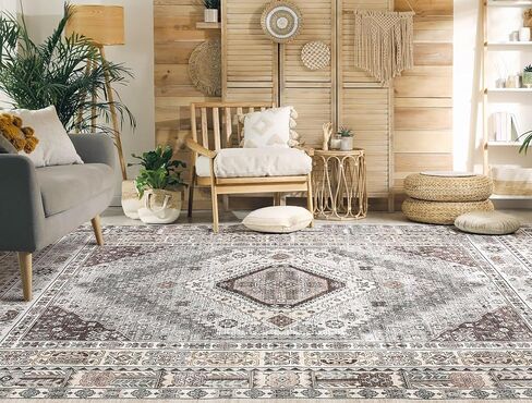 سجاد منطقة 9 × 12 لغرفة المعيشة وغرفة النوم والمنزل والمكتب ديكور داخلي للأرضيات، سجادة سجادة رفيعة للغاية وقابلة للغسل، سجادة منطقة قابلة للطي خفيفة الوزن غير قابلة للانزلاق، سجاد كبير عتيق مقاوم للبقع، زهور متعددة in Kuwait