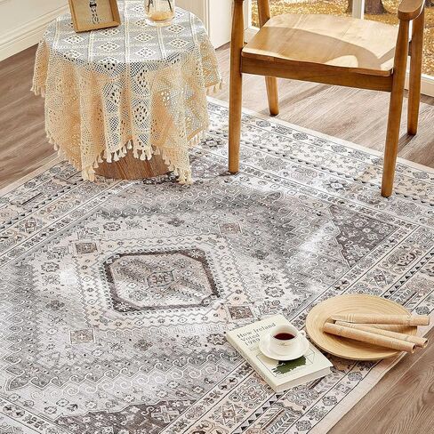 سجاد منطقة 9 × 12 لغرفة المعيشة وغرفة النوم والمنزل والمكتب ديكور داخلي للأرضيات، سجادة سجادة رفيعة للغاية وقابلة للغسل، سجادة منطقة قابلة للطي خفيفة الوزن غير قابلة للانزلاق، سجاد كبير عتيق مقاوم للبقع، زهور متعددة in Kuwait