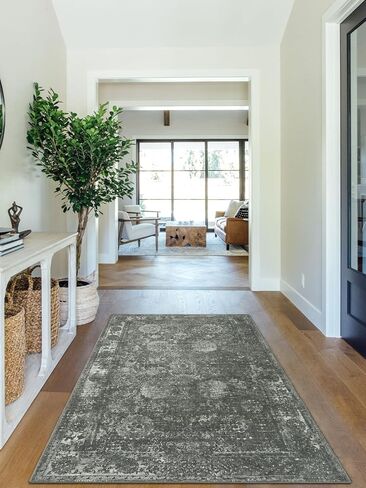 سجاد Seavish قابل للغسل لغرفة المعيشة سجاد منطقة 8x10 سجاد أزرق عتيق لغرفة النوم، سجاد غرفة الطعام منخفض الكومة لتزيين أرضية الطاولة لغرفة الحضانة وغرفة اللعب in Kuwait