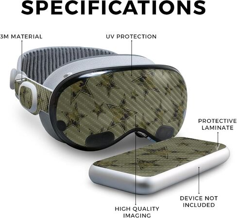 Carbon Fiber VR Skin Compatible with Apple Vision Pro - Antique Marble - Premium 3M Vinyl Protective Wrap Decal Cover - Easy to Apply | Crafted in The USA by MightySkins in Saudi Arabia