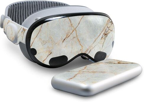 Carbon Fiber VR Skin Compatible with Apple Vision Pro - Antique Marble - Premium 3M Vinyl Protective Wrap Decal Cover - Easy to Apply | Crafted in The USA by MightySkins in Saudi Arabia