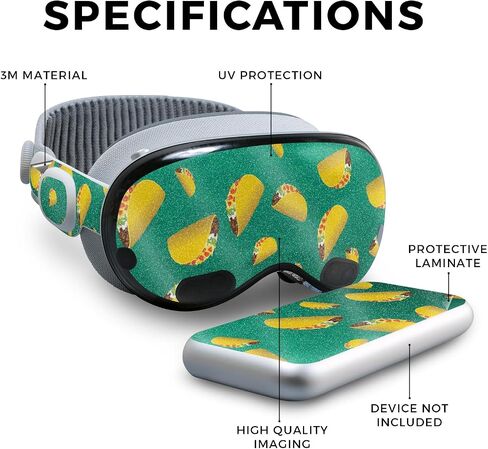 Carbon Fiber VR Skin Compatible with Apple Vision Pro - Mermaid Scales - Premium 3M Vinyl Protective Wrap Decal Cover - Easy to Apply | Crafted in The USA by MightySkins in Kuwait