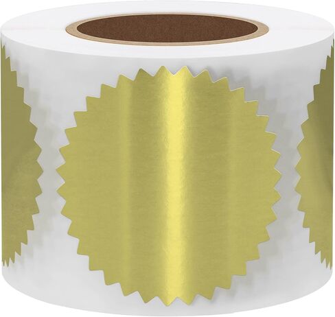 2" Certificate Paper Reward Stickers Embossing Labels 300 Stickers (Gold) in Saudi Arabia