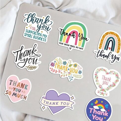 ملصقات شكرًا لك، 50 ورقة من ملصقات الفينيل المقاومة للماء، ملصقات مغلفات وبطاقات وملصقات القصاصات وأجهزة الكمبيوتر المحمولة للأطفال والمراهقين والبالغين ملصقات الصداقة الملهمة (شكرًا لك) in Kuwait
