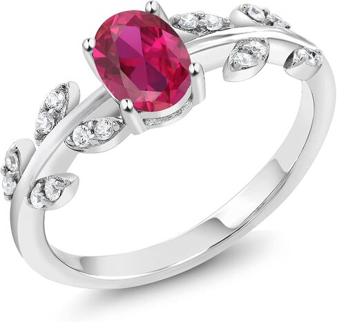 Gem Stone King قم ببناء خاتمك الخاص - خاتم جوهرة بيضاوي مخصص من الفضة الإسترليني عيار 925 خاتم خطوبة على شكل فرع كرمة الزيتون in Saudi Arabia
