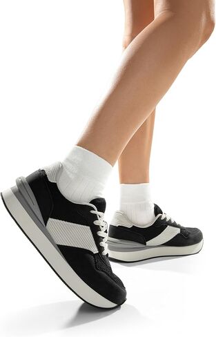 DREAM PAIRS Women Chunky Platform Lightweight Lace Up Casual Fashion Sneaker in Kuwait