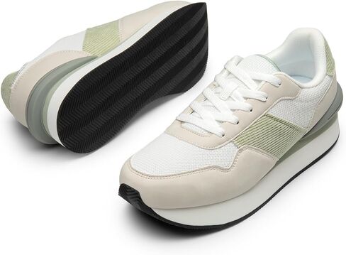 DREAM PAIRS Women Chunky Platform Lightweight Lace Up Casual Fashion Sneaker in Kuwait