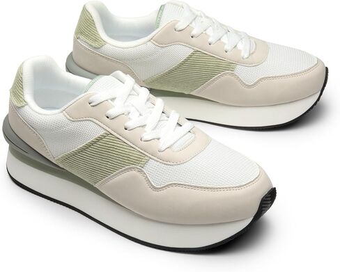 DREAM PAIRS Women Chunky Platform Lightweight Lace Up Casual Fashion Sneaker in Kuwait