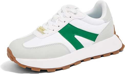 LUCKY STEP Women's Platform Fashion Sneakers Retro Classic Trainers Casual Lace-up Stylish Tennis Running Walking Shoes in Saudi Arabia