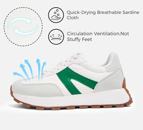 LUCKY STEP Women's Platform Fashion Sneakers Retro Classic Trainers Casual Lace-up Stylish Tennis Running Walking Shoes in Saudi Arabia