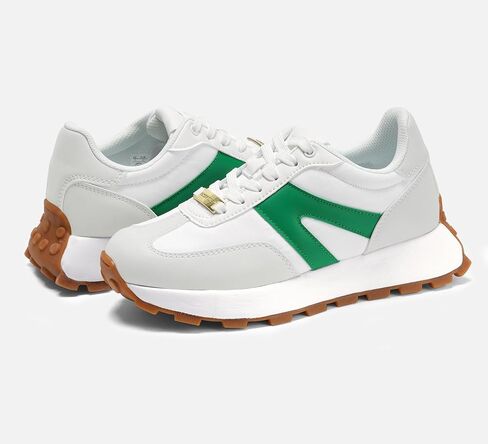 LUCKY STEP Women's Platform Fashion Sneakers Retro Classic Trainers Casual Lace-up Stylish Tennis Running Walking Shoes in Saudi Arabia