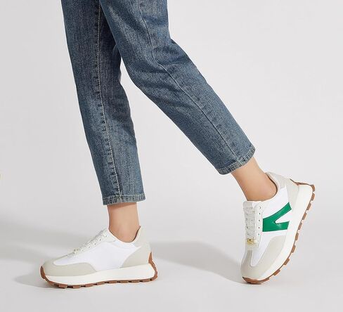 LUCKY STEP Women's Platform Fashion Sneakers Retro Classic Trainers Casual Lace-up Stylish Tennis Running Walking Shoes in Saudi Arabia