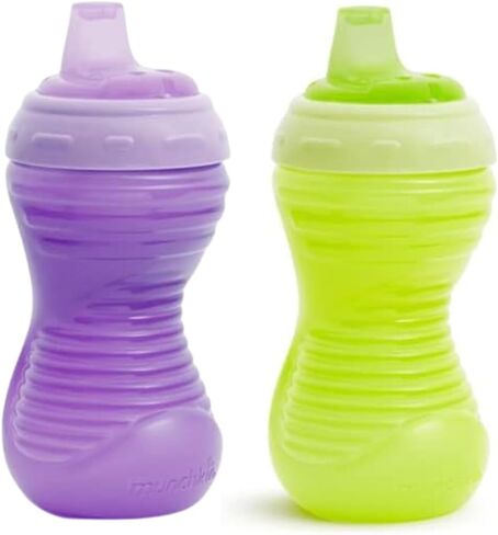 Munchkin Sippy Cups, 10oz Mighty Grip Spill Proof Toddler Cups for 6+Month Old - EZ to Hold Contoured Design, Soft Silicone Spout, Top Rack Dishwasher & Freezer Safe, BPA Free, Kids Cup (Blue/Green) in Saudi Arabia