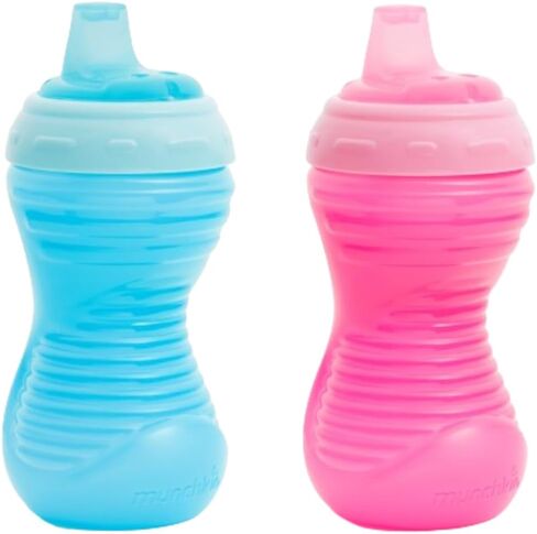 Munchkin Sippy Cups, 10oz Mighty Grip Spill Proof Toddler Cups for 6+Month Old - EZ to Hold Contoured Design, Soft Silicone Spout, Top Rack Dishwasher & Freezer Safe, BPA Free, Kids Cup (Blue/Green) in Saudi Arabia