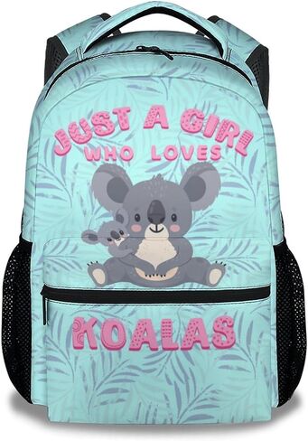Kids School Backpack for Boys Girls, 16" Green Backpacks for School, Cute Koala Pattern Large Capacity Bookbag for Primary School in Saudi Arabia