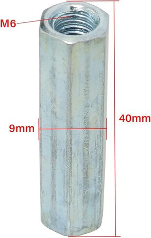 M6 Long Rod Nut FMHXG 6PCS M6x40mm Hex Coupling Nut Female Thread Straight Hex Threaded Bar Rod Studding in Kuwait