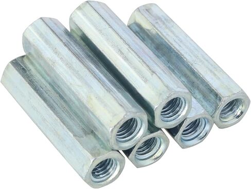M6 Long Rod Nut FMHXG 6PCS M6x40mm Hex Coupling Nut Female Thread Straight Hex Threaded Bar Rod Studding in Kuwait