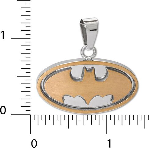 DC Comics Batman Jewelry for Men, Stainless Steel Two Tone Logo Pendant, Necklace in Saudi Arabia