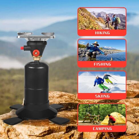 DOMINOX Portable Propane Camping Stove with Button Starter, 10,000 BTU Burner Propane Stove, Backpacking Stove with Precise Temperature Control for Camping & Hiking (Propane Tank Not Included) in Saudi Arabia
