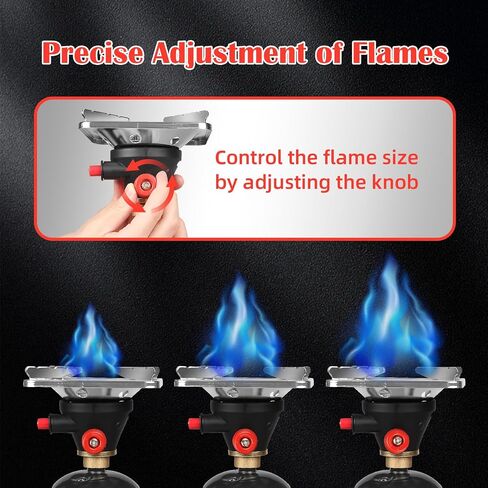 DOMINOX Portable Propane Camping Stove with Button Starter, 10,000 BTU Burner Propane Stove, Backpacking Stove with Precise Temperature Control for Camping & Hiking (Propane Tank Not Included) in Saudi Arabia