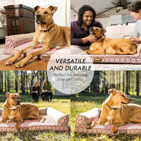 ClevaHome Comfort Orthopedic Dog Bed for Large Dogs - Waterproof Sofa Bed with Removable Bolsters & Washable Cover & Nonslip Bottom, Egg Foam Dog Sofa with Enhanced Head and Neck Support in Kuwait