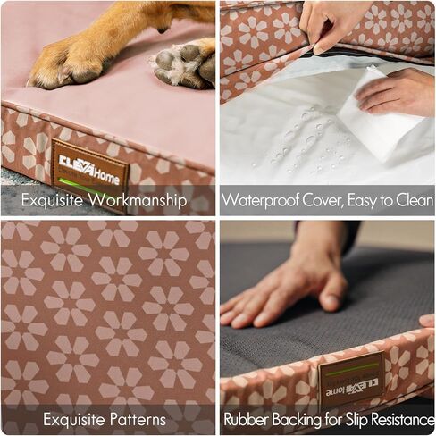 ClevaHome Comfort Orthopedic Dog Bed for Large Dogs - Waterproof Sofa Bed with Removable Bolsters & Washable Cover & Nonslip Bottom, Egg Foam Dog Sofa with Enhanced Head and Neck Support in Kuwait