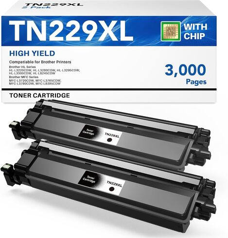 TN229XL Black Toner Cartridge for Brother Printer Replacement for Brother TN229XL TN229 TN-229XL for Brother HL-L3220CDW HL-L3280CDW MFC-L3720CDW MFC-L3780CDW HL-L3300CDW HL-L3295CDW Printer (2-Pack) in Saudi Arabia