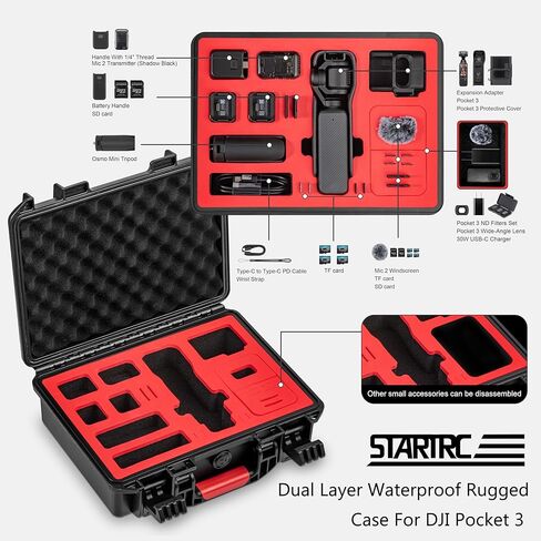STARTRC OSMO Pocket 3 Hard Case, Multifunctional Portable Waterproof Hard Case for DJI OSMO Pocket 3 Creator Combo Camera Accessories in Saudi Arabia