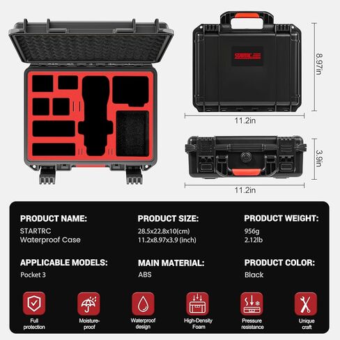 STARTRC OSMO Pocket 3 Hard Case, Multifunctional Portable Waterproof Hard Case for DJI OSMO Pocket 3 Creator Combo Camera Accessories in Saudi Arabia