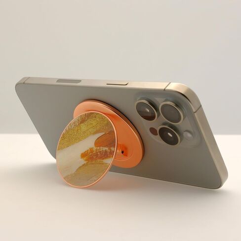 مقبض هاتف مغناطيسي من Atlas لهاتف MagSafe iPhone 15 14 13 12، حامل هاتف معدني قابل للتعديل وقابل للإزالة، حلقة محول متضمنة لهواتف Android [فضي] in Saudi Arabia