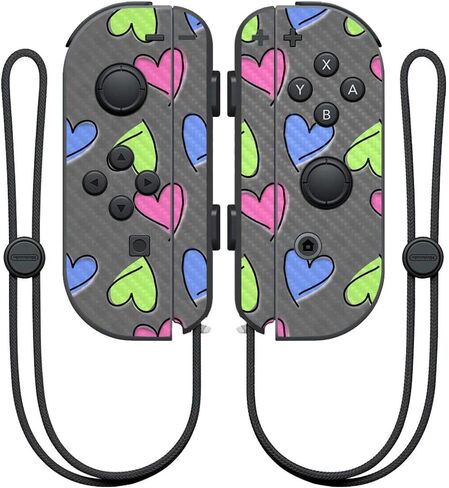 غلاف MightySkins من ألياف الكربون لجهاز تحكم Nintendo Joy-Con - نيون | لمسة نهائية واقية ومتينة من ألياف الكربون | سهل التطبيق والإزالة وتغيير الأنماط | صنع في الولايات المتحدة الأمريكية in Saudi Arabia