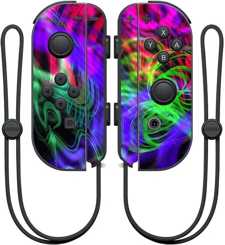 غلاف MightySkins من ألياف الكربون لجهاز تحكم Nintendo Joy-Con - نيون | لمسة نهائية واقية ومتينة من ألياف الكربون | سهل التطبيق والإزالة وتغيير الأنماط | صنع في الولايات المتحدة الأمريكية in Saudi Arabia