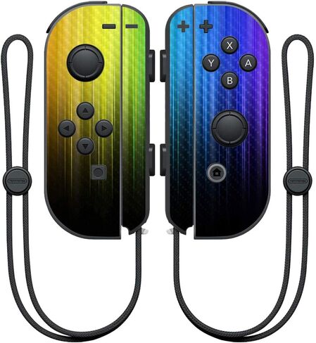 غلاف MightySkins من ألياف الكربون لجهاز تحكم Nintendo Joy-Con - نيون | لمسة نهائية واقية ومتينة من ألياف الكربون | سهل التطبيق والإزالة وتغيير الأنماط | صنع في الولايات المتحدة الأمريكية in Saudi Arabia
