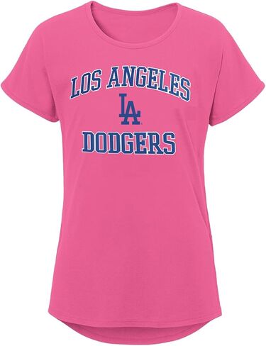 تي شيرت MLB Girls 7-16 Team Classic Heart & Soul Pink Graphic Team in Saudi Arabia