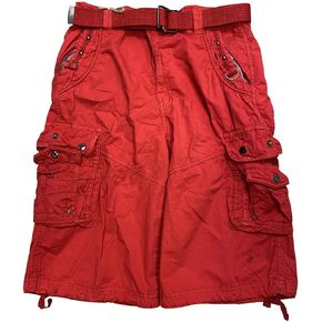 Flash Apparel Mens Cargo Shorts 100% Cotton Relaxed Fit Cargo Short with Belt Small Sizes Big and Tall Sizes